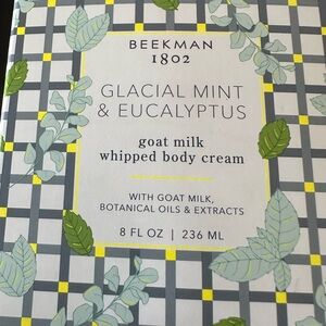 Brand New Beekman 1802 body cream. 8 fl oz. Glacial Mint & Eucalyptus.
